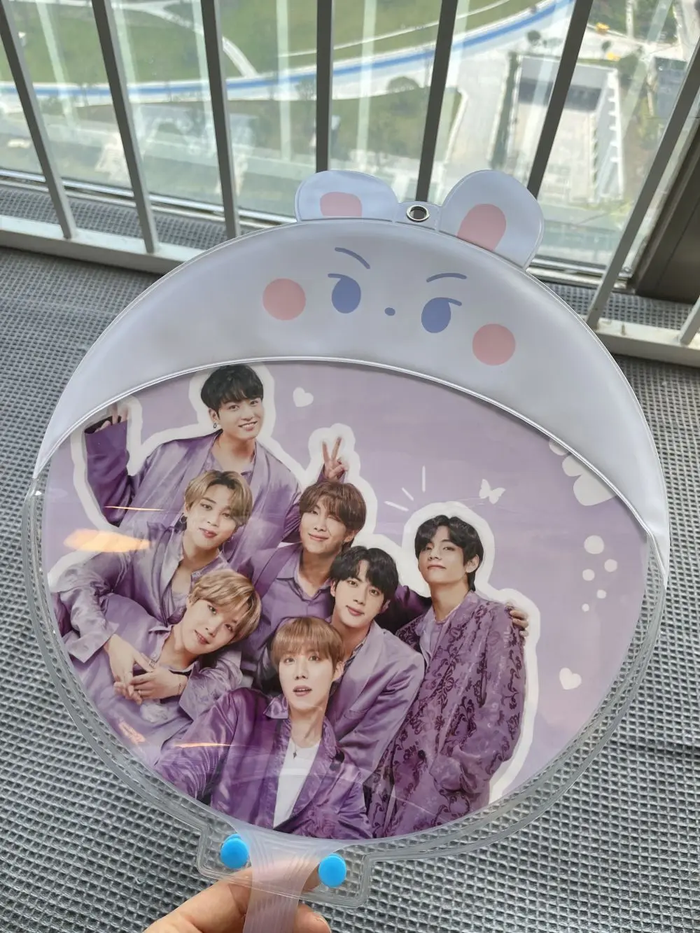Wholesale high quality portable PVC clear plastic hand fans k-pop event Korea star custom image kpop picket cover