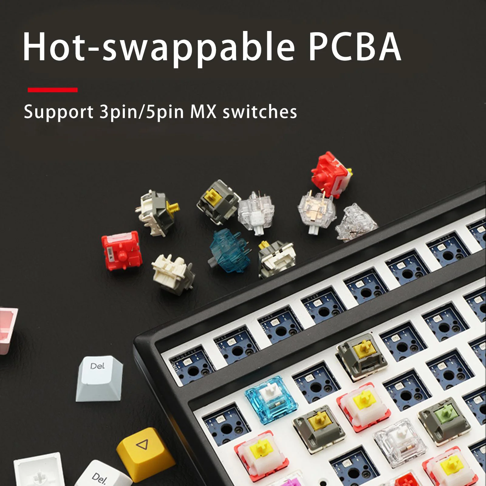 MMD75 DIY Mekanis Hot Swap 82 Keys Tombol BT 5.0 2.4G PC Barebones Mechanical Keyboard Kit