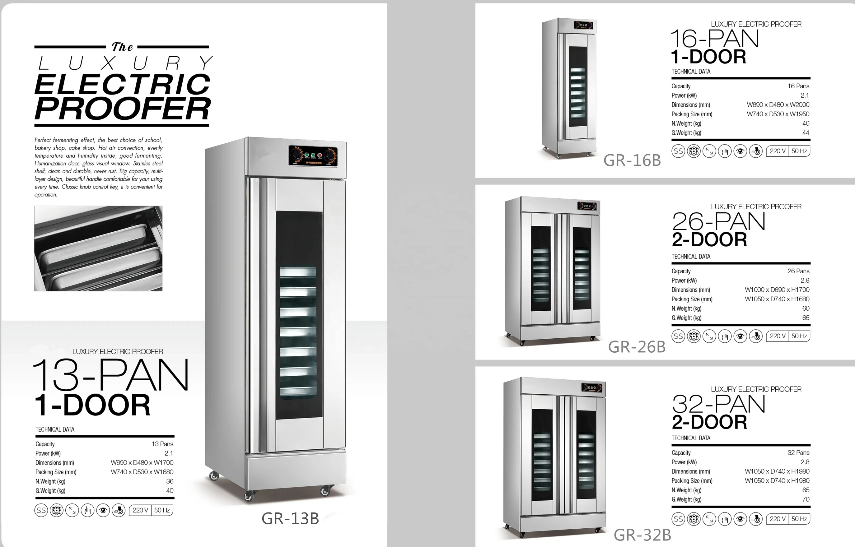 Commercial Baking Fermentation Cabinet Equipment 13 Trays Electric Donut Bread Dough Proofer Machine
