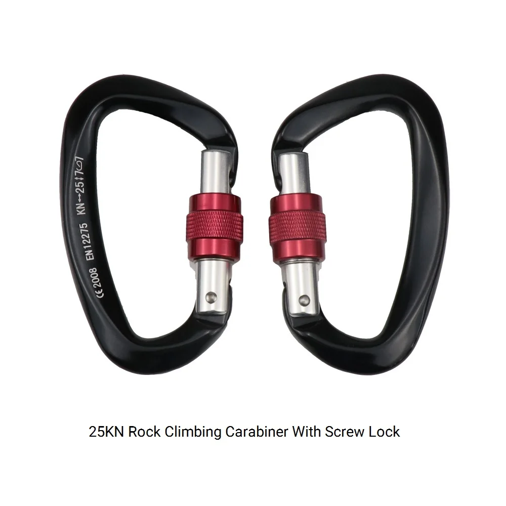 
Personalized 25kn Aluminium Metal Mini Screw Lock Rock Climbing Carabiner 