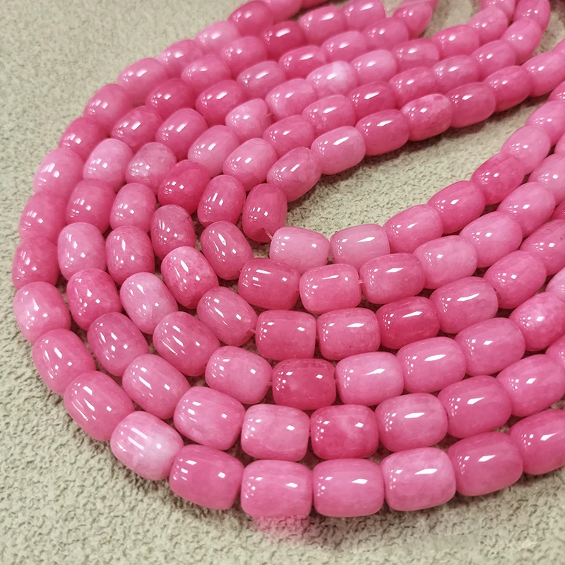 Wholesale 9x11mm Barrel beads Dyed Color Green Natural Agate Barrel Shape Beads Loose Spacer Stone Beads for Jewelry Making