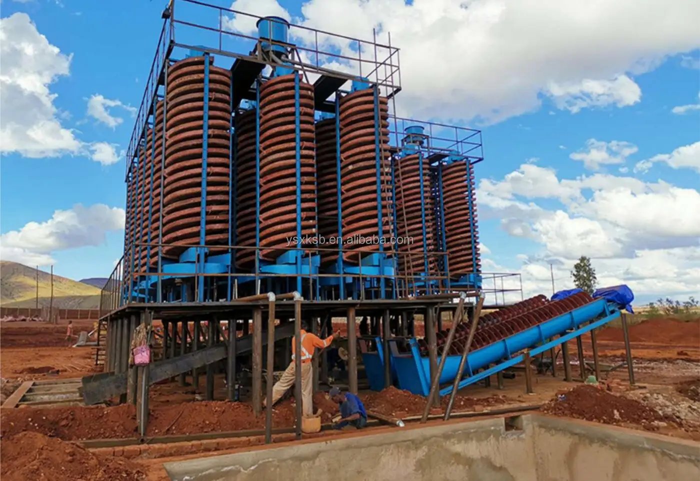 China JX 5LL High Performance Save Water And Energy Select Gold Iron Ore Spiral Chute concentrator mineral separator Equipment