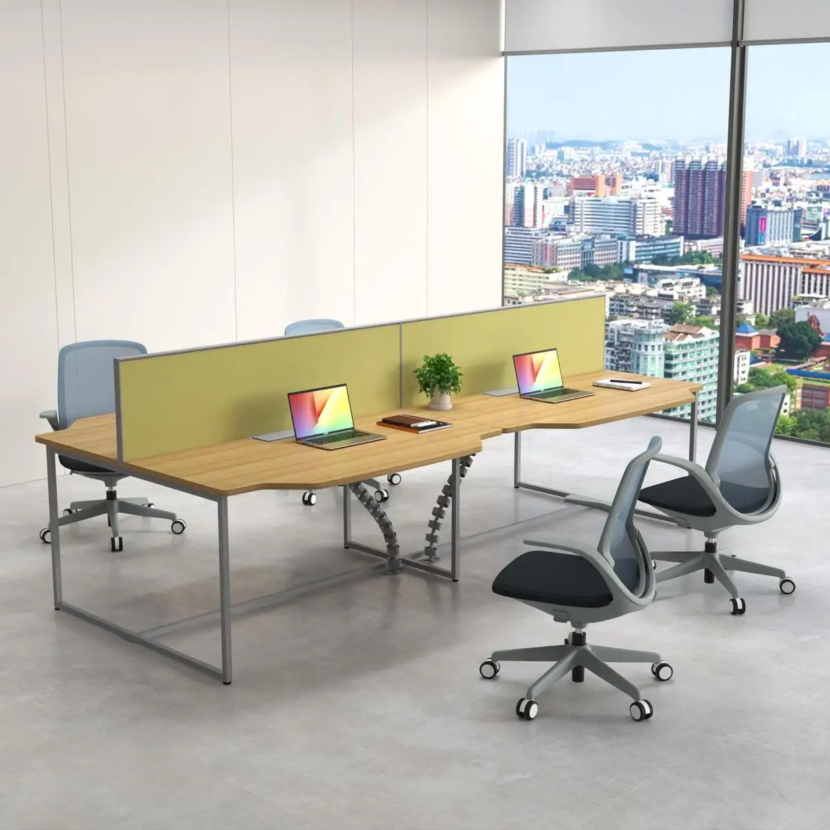 4 person 4 seater office desk workstation sit stand adjustable home electric lifting staff corner workstation office desk