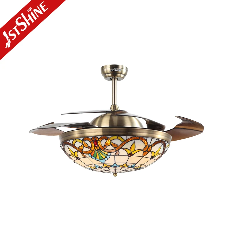 1stshine luxury church style 42 inch retractable ceiling fan with light