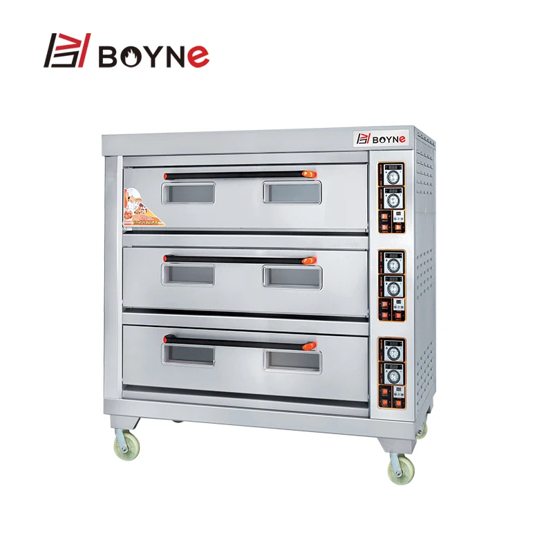 Stainless Steel 3 deck 6 trays gas bakery oven price/commercial bakery ovens