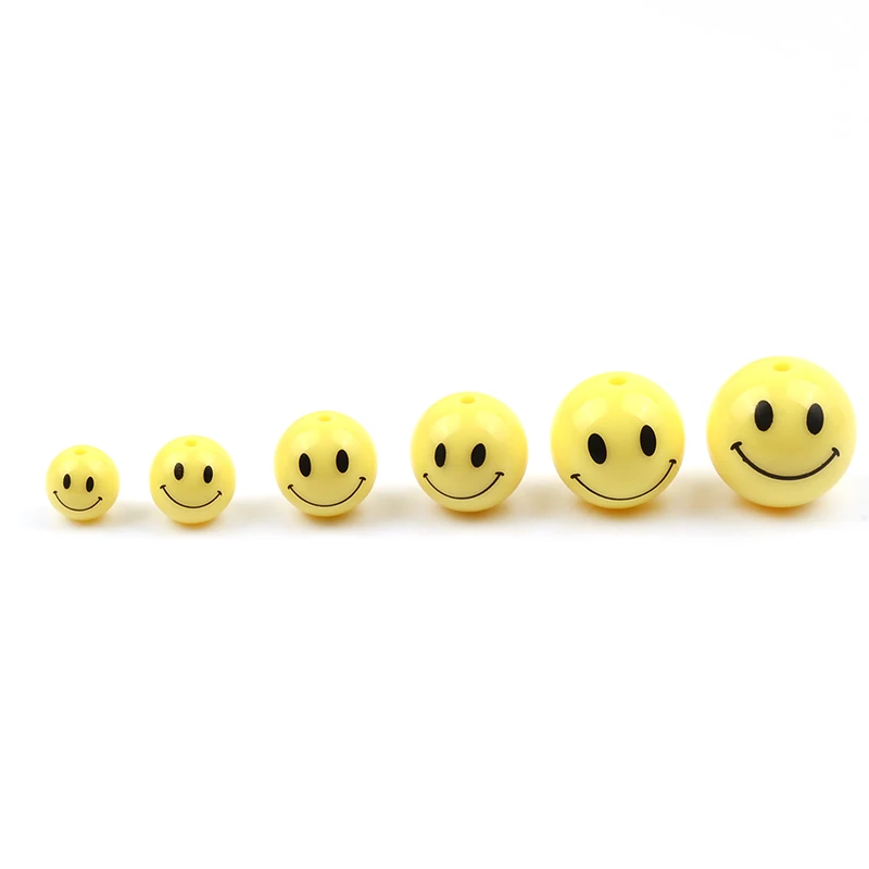 Yellow Smile Beads Children Polymer Clay Spacer Loose Beads