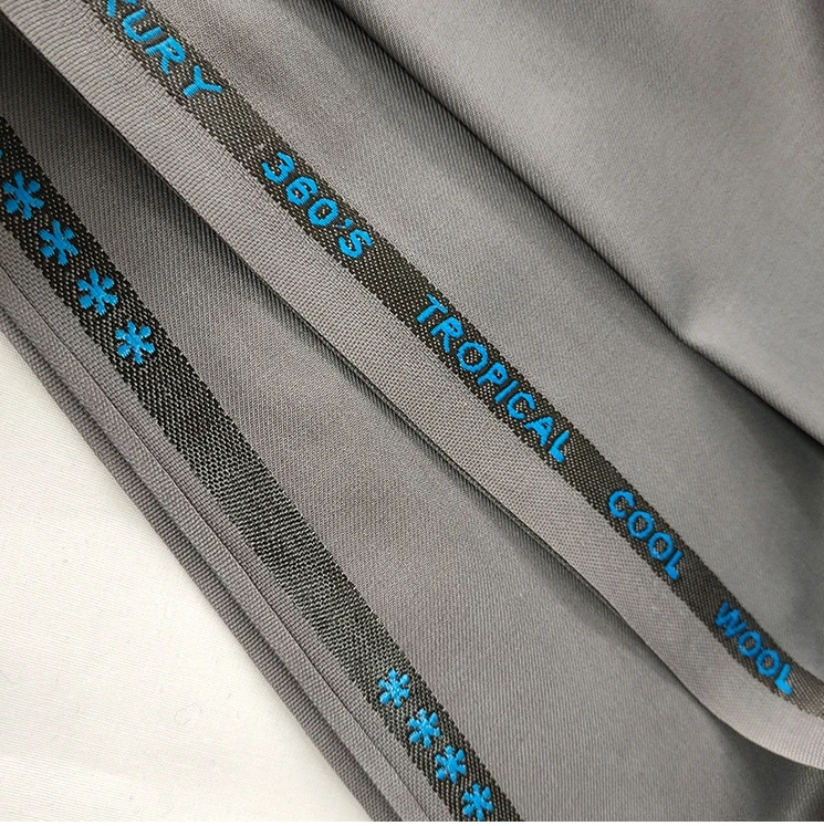 280g/m Polyester rayon plain dyed woven twill TR 80/20 fabric with custom English selvedge