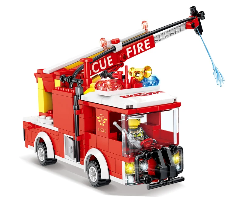 KAZI New hot sell fire fighting truck building block Christmas gift compatible with all Major brands Educational for kids toys
