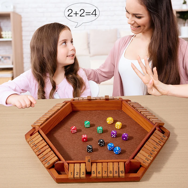 YUCI 1-6 игроков игра в кубики деревянная настольная с 16 кубиков цифровая для детей и взрослых