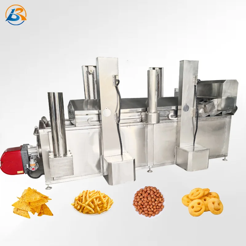 Automatic continuous pork rinds fryer/frying machine for pork skin/ continuous snack conveyor belt fryer machine for sale