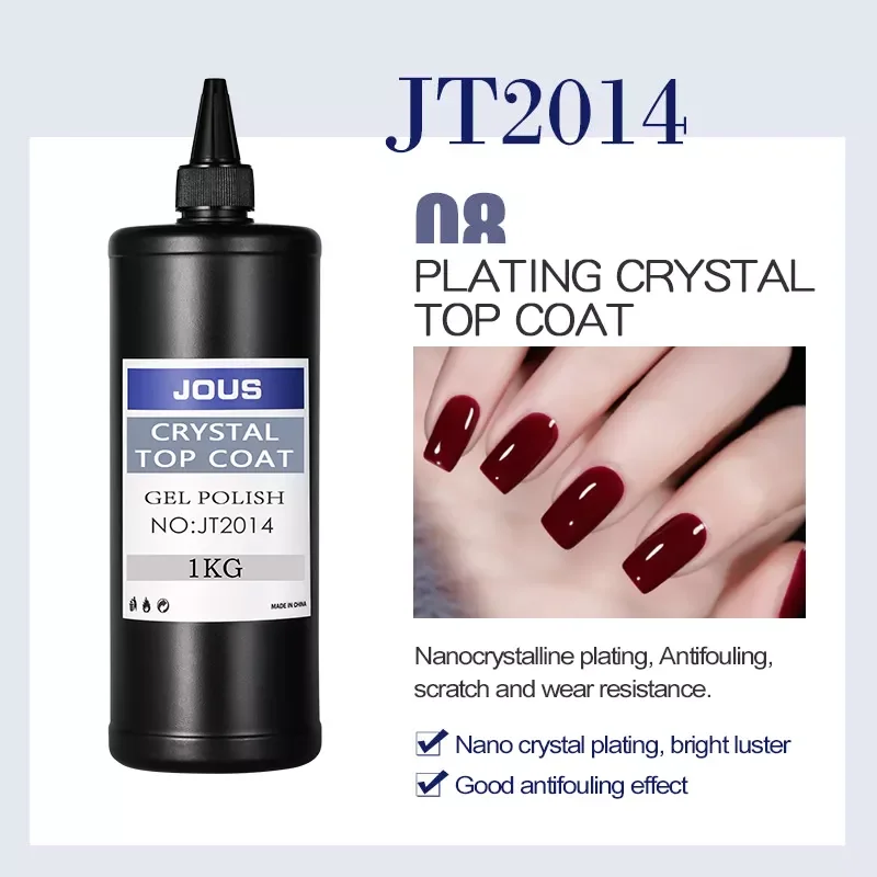 Clear Crystal Top Coat Gel nails supplies salon 1kg Gel Top Coat No Wiped High Shine Customize Logo Uv Nail Gel Polish