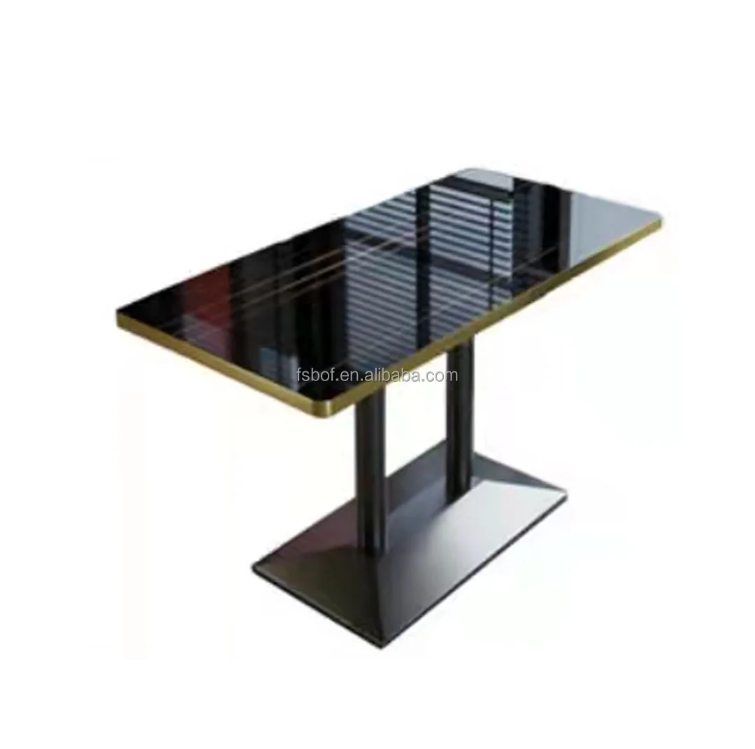 Лидер продаж коммерческий обеденный стол из меламина для ресторана бистро магазина гамбургеров фанеры с мраморной текстурой