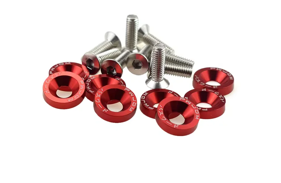 Senk Scheiben Aluminium M5 M6 M8 JDM Modifikation Cheibe Mit Schraube