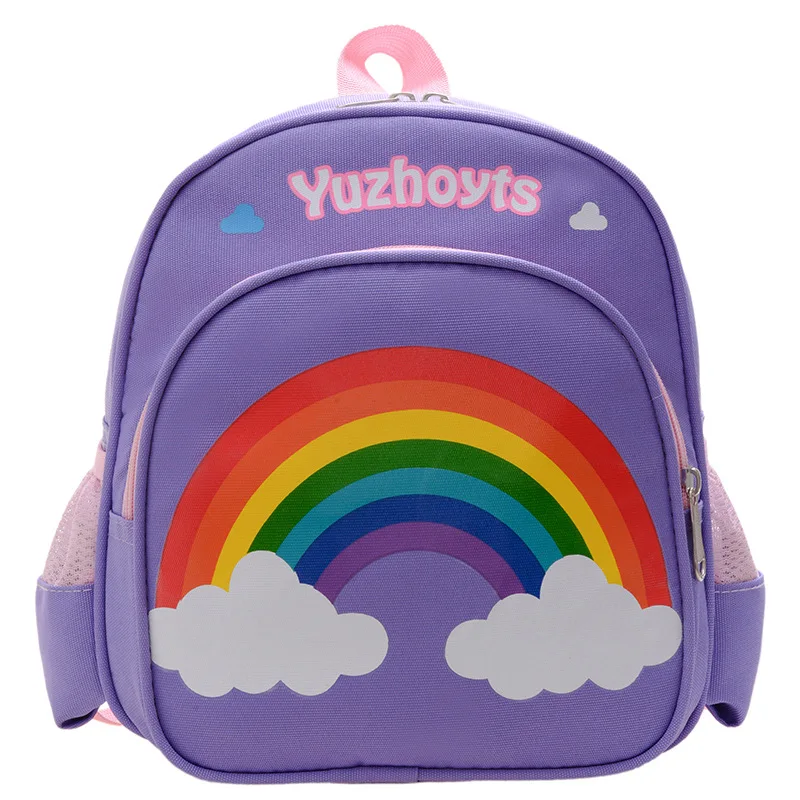 New Cartoon Colourful Rainbow Backpacks School Kindergarten Bags for Baby Girls