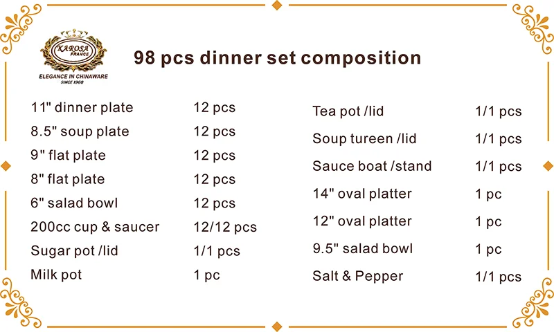 98pcs thailand luxury style dinner set gold high end royal modern and luxury tableware plates dinnerware dishes