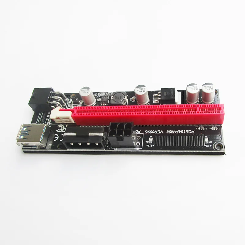 VER 009S Майнинг биткоинов Molex SATA питание PCI-Express Райзер PCI-E x1 x16 GPU PCIE карта