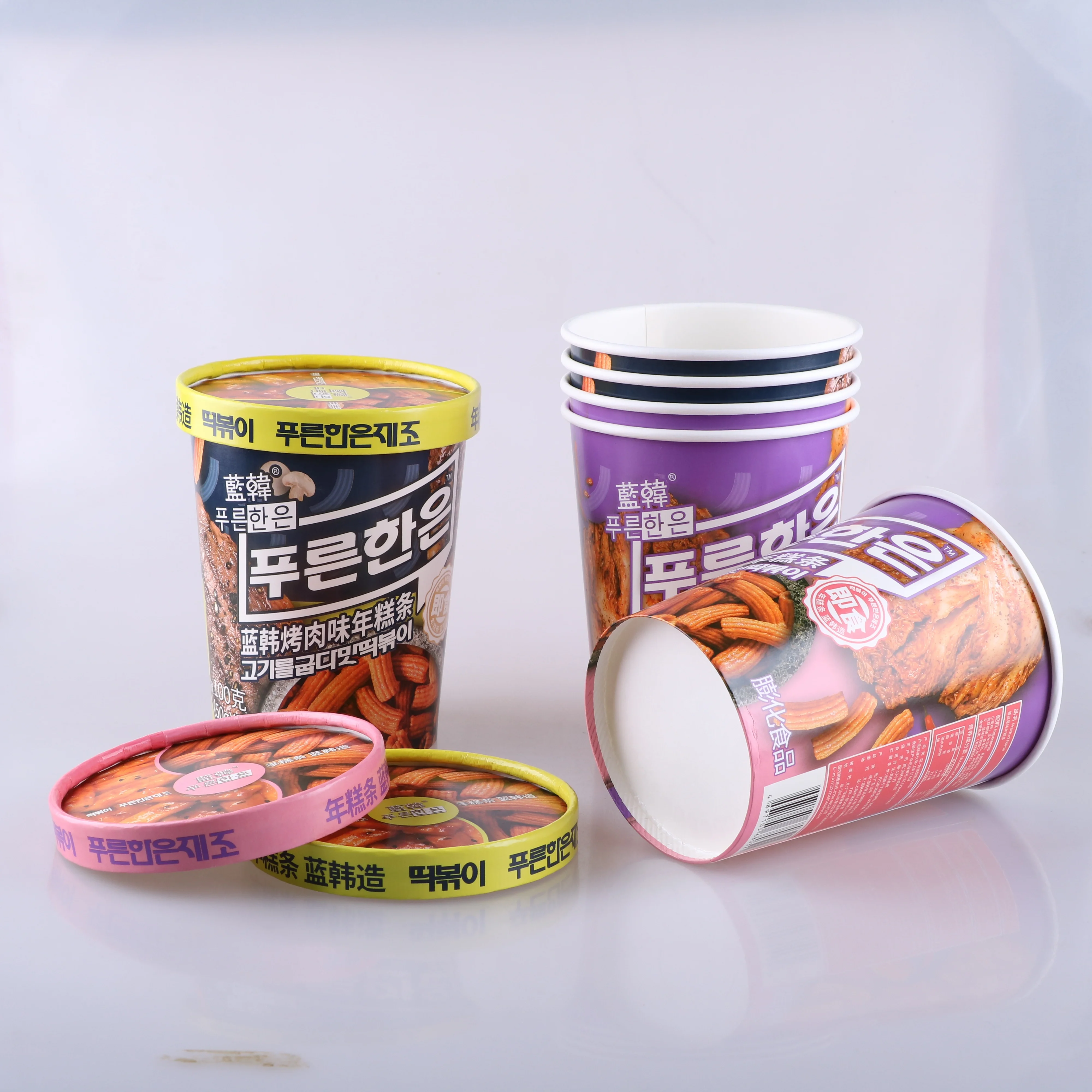 Wholesales Custom Design Disposable Paper Cup with Paper Lid for Food Packing