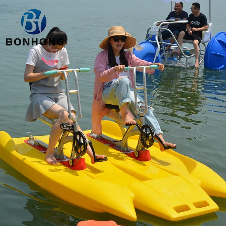 Пластиковый плавающий водный велосипед Bonhong, морской велосипед, водные велосипеды, цены, педальные лодки, водный велосипед