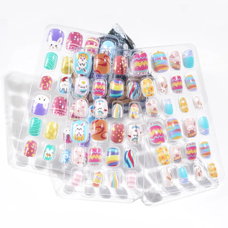 24 pcs Kids Press on Nails Cute Design Artificial Fingernails Customize Packaging