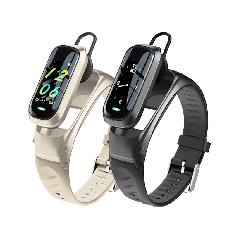 Новые популярные беспроводные наушники, пульсометр, фитнес-трекер 2 в 1, наушники, умные часы