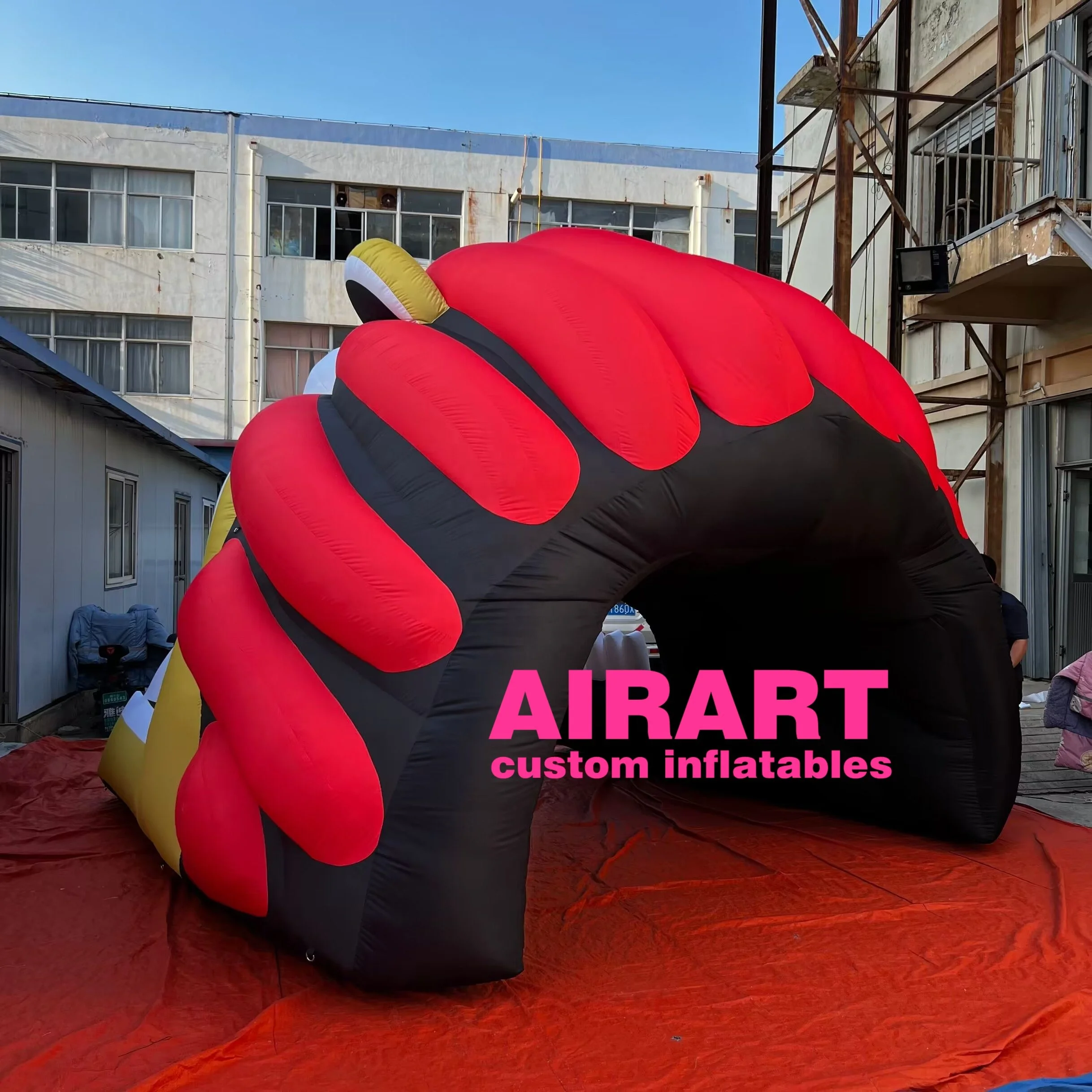 Giant inflatable lion tunnel inflatable animal channel for party decoration