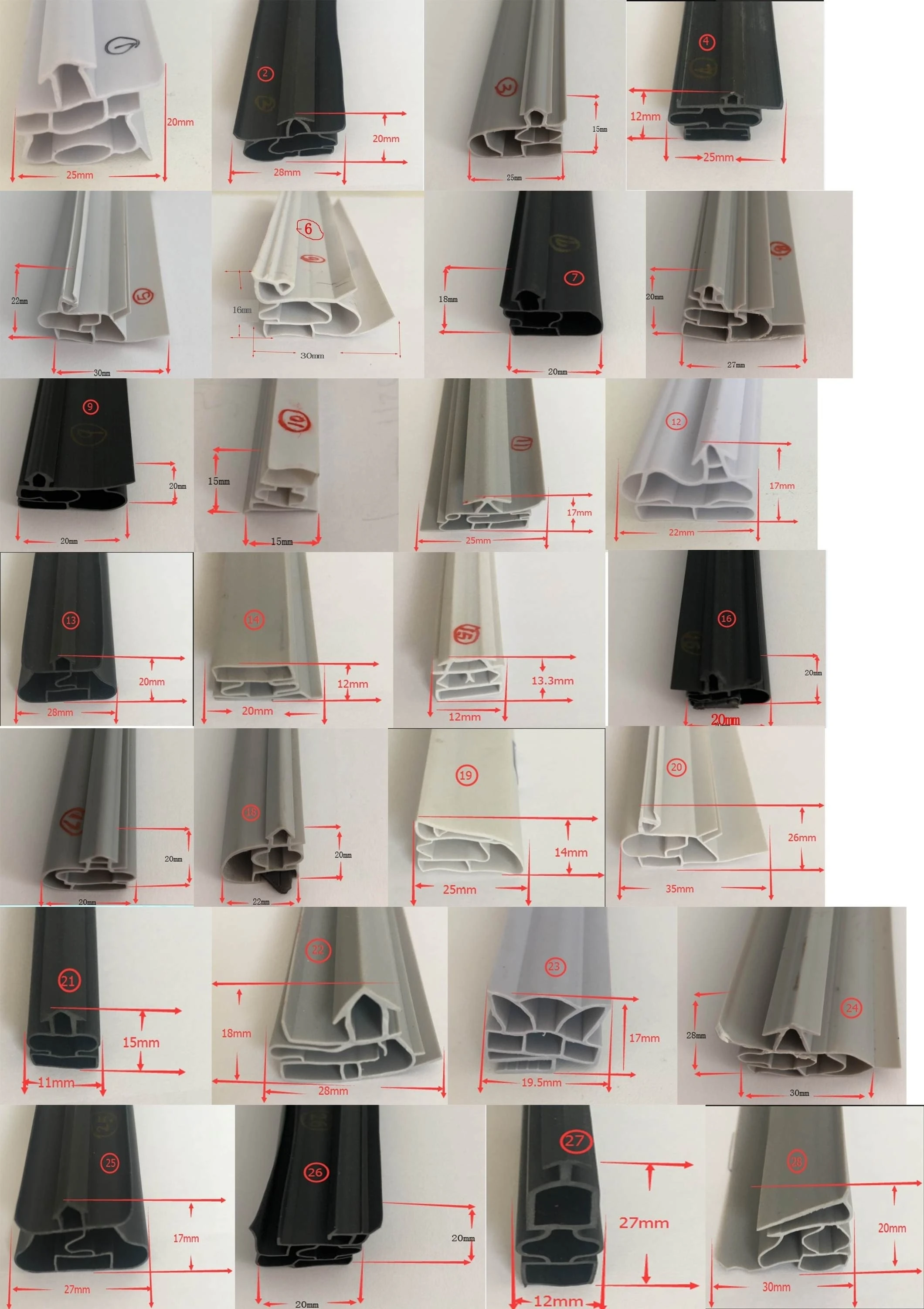 Factory Hot Sale Magnetic Refrigerator Gasket seal strips Universal Fridge Door Seals for household commercial freezer fridge