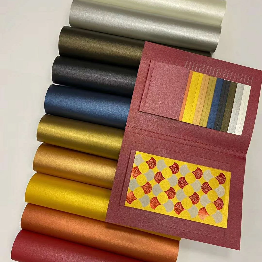 Drop ship 120gsm customized size metallic pearl craft cardstock paper