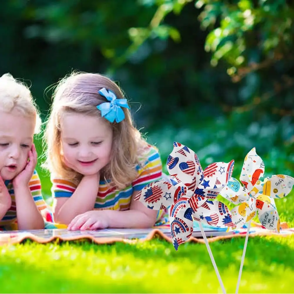 Sublimation Pinwheels Blanks Heat Transfer DIY Bulk White Craft Color Your Own Wind Spinners Toy Crafts Customized Windmill