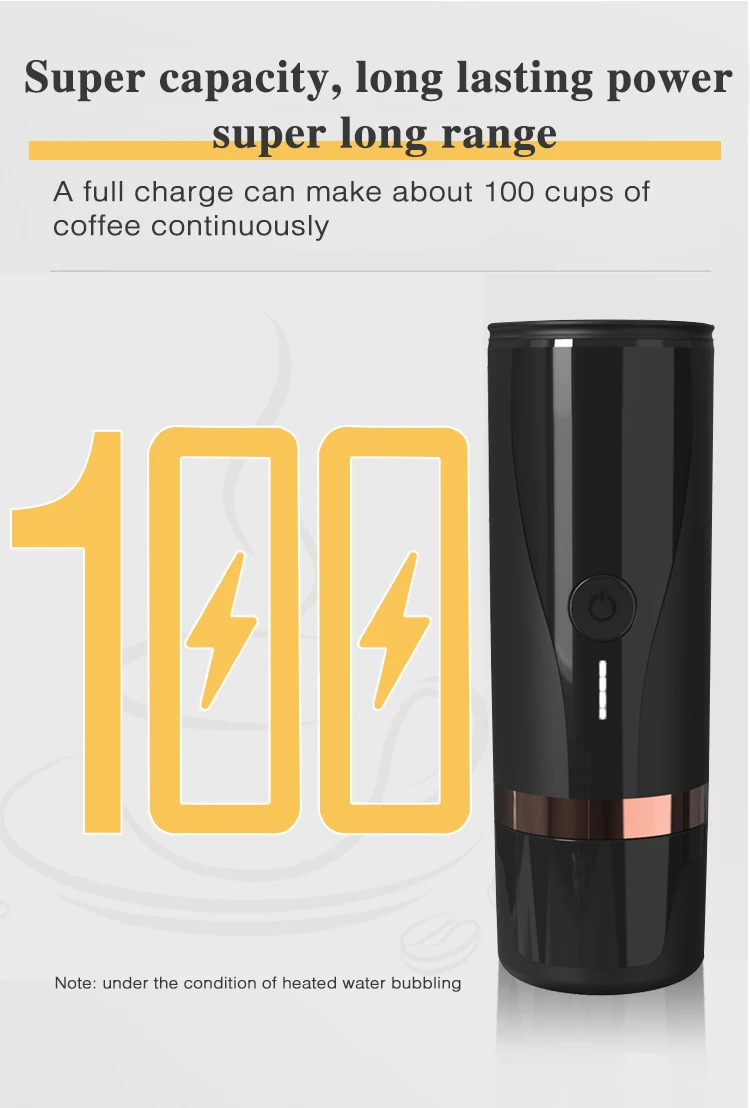 PCM00 Espresso Machine Capsule Coffee Portable Electric Espresso Portable Coffee Maker Aluminum OEM 1 Set Free Spare Parts 110