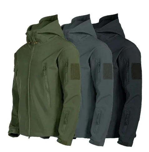 Армии, материал-Soft Shell Shark Skin, одежда, тактическое снаряжение, ветрозащитная и водонепроницаемая куртка для мужчин летная куртка пилота капюшон пальто Военная Полевая куртка-бомбер