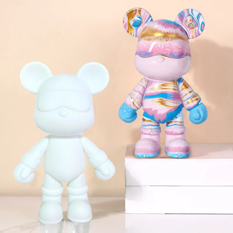 Pop Figurine Violent Bear Fluid Bear Bearbrick Blank Fluid Cool Vinyl Bear Pour Painting Kit Arts Crafts & DIY Toys