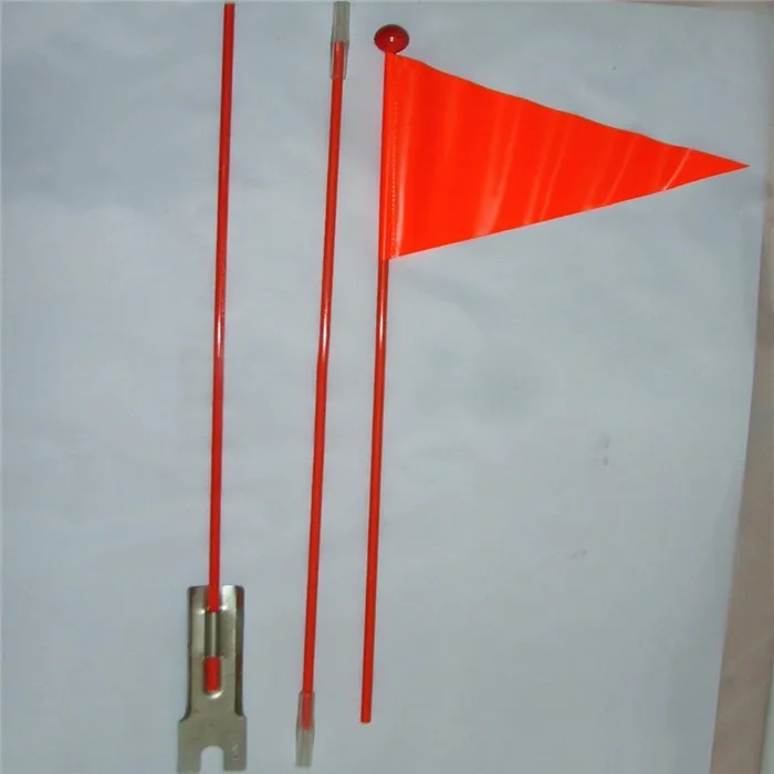 Personalized Design Bike Safety Flag Banner Triangle Bicycle Flag With Pole Advertising Orange Bike Flags