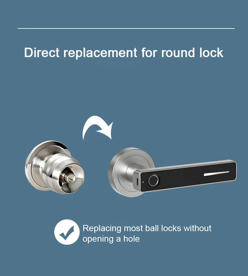 Amazon Hot Selling Aluminum Alloy Smart Door Lock Smart Door Handle Electronic Fingerprint Lock with APP