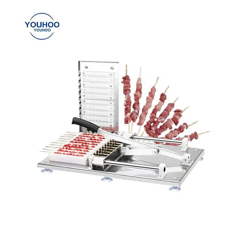 food processing turki kebab maker machine manual skewer bbq machine making meat skewer