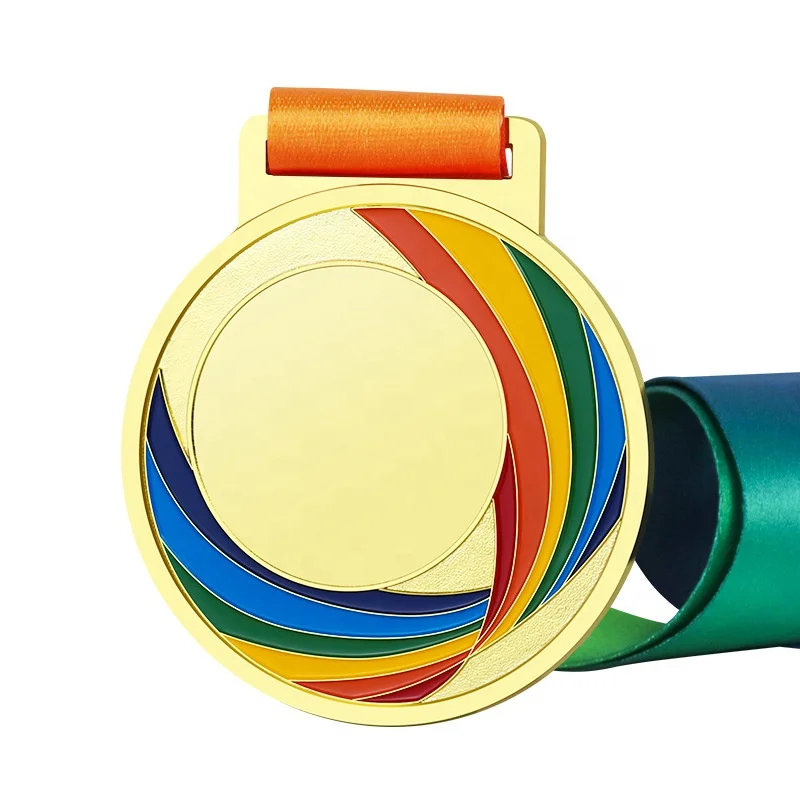 Custom Sublimation 3D Honor Awards Metal Gold Sports Blank Medal And Ribbons,Marathon Running Sport Medal with insert print logo