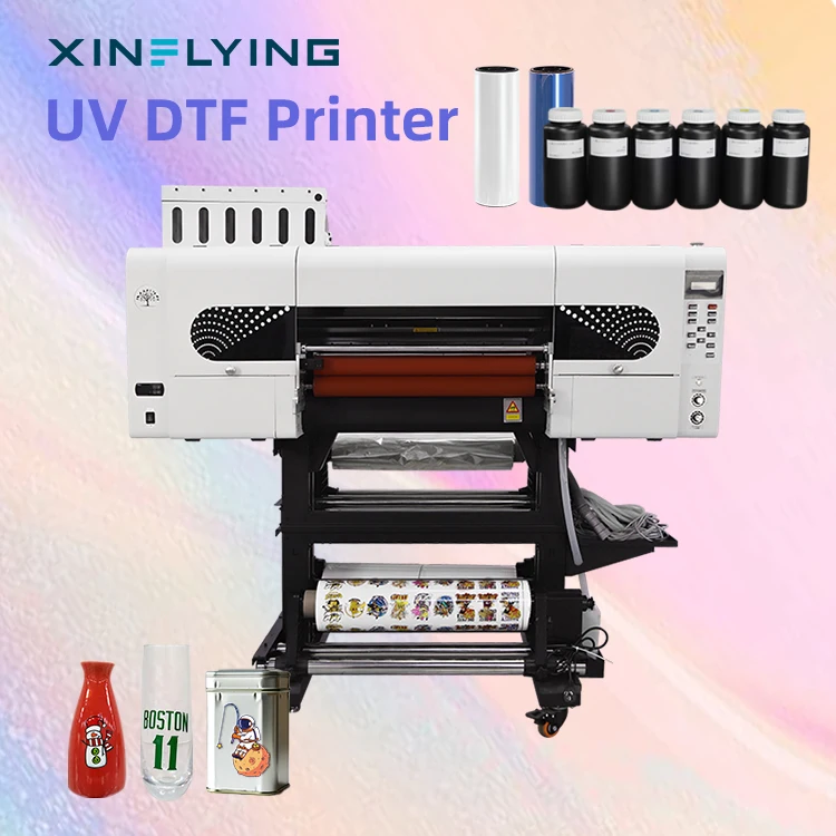 A1 impresora uv dtf 3pcs eps i3200-U1 heads 60cm roll to roll sticker film printer uv dtf for cup wraps glass