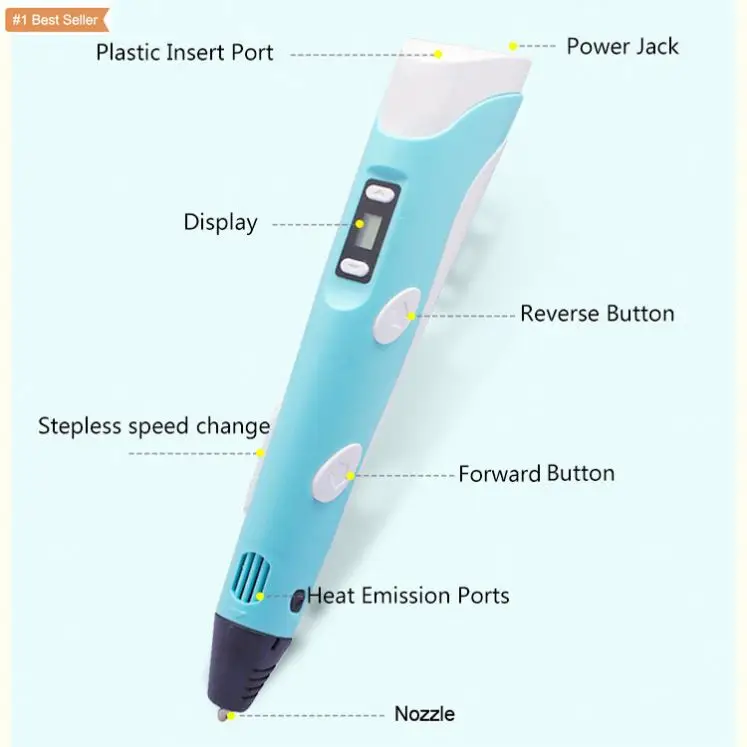 3D Printing Pen With Abs Pla Filament Creative Toy Gift  Screen Diy 3D Printer Pen Drawing For Kids Christmas Birthday 3D Pen