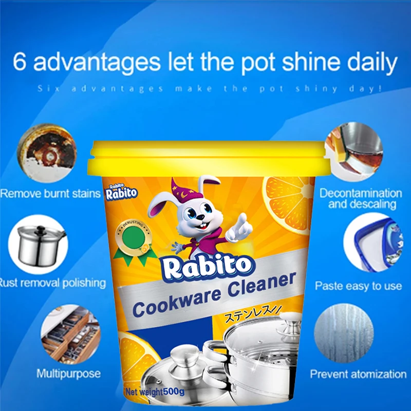 Kitchen Utensils Rust Cleaning Paste Tableware Dishwashing Paste Burnt Black Pot Rust Magical Stainless Steel Cookware Cleaner