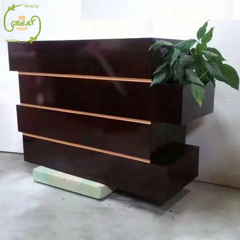 Great Foshan Factory Hot Sale Standing Reception Desk Used Reception Desk Nail Salon Reception Desk