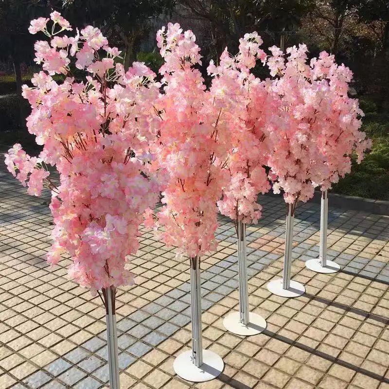 Fancy wedding cherry blossoms road lead artificial flower tree
