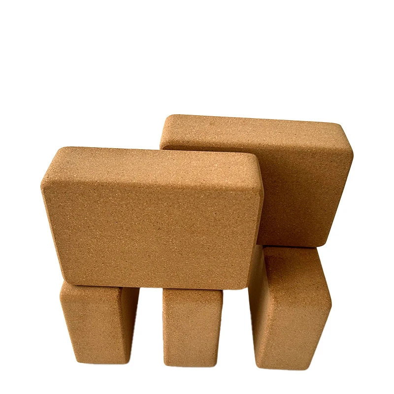 Wholesale high density adjustable printed eco friendly black beige wood fitness cork yoga block bricks