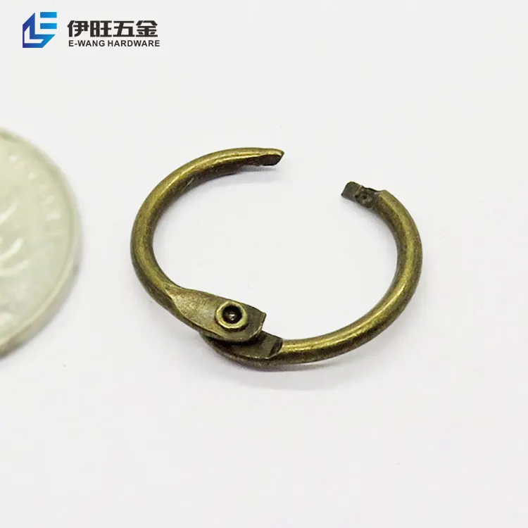 YIWANG Bronze 0.6 Inch Book Rings Open Metal Loose Leaf Book Binder Rings Binder Clips