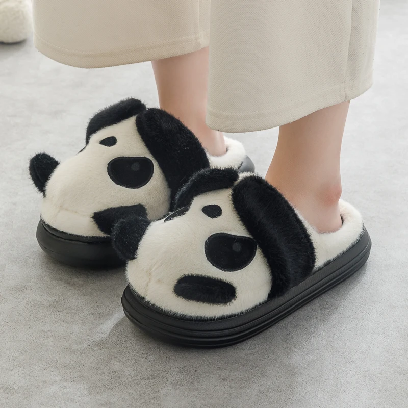Lady Cartoon Panda Cotton Slippers home bedroom comfortable warm soft plush lovely couple cotton slippers winter new style