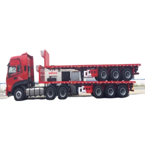Factory Price Cheap 3-Axis Straight Beam Flatbed Truck Trailers