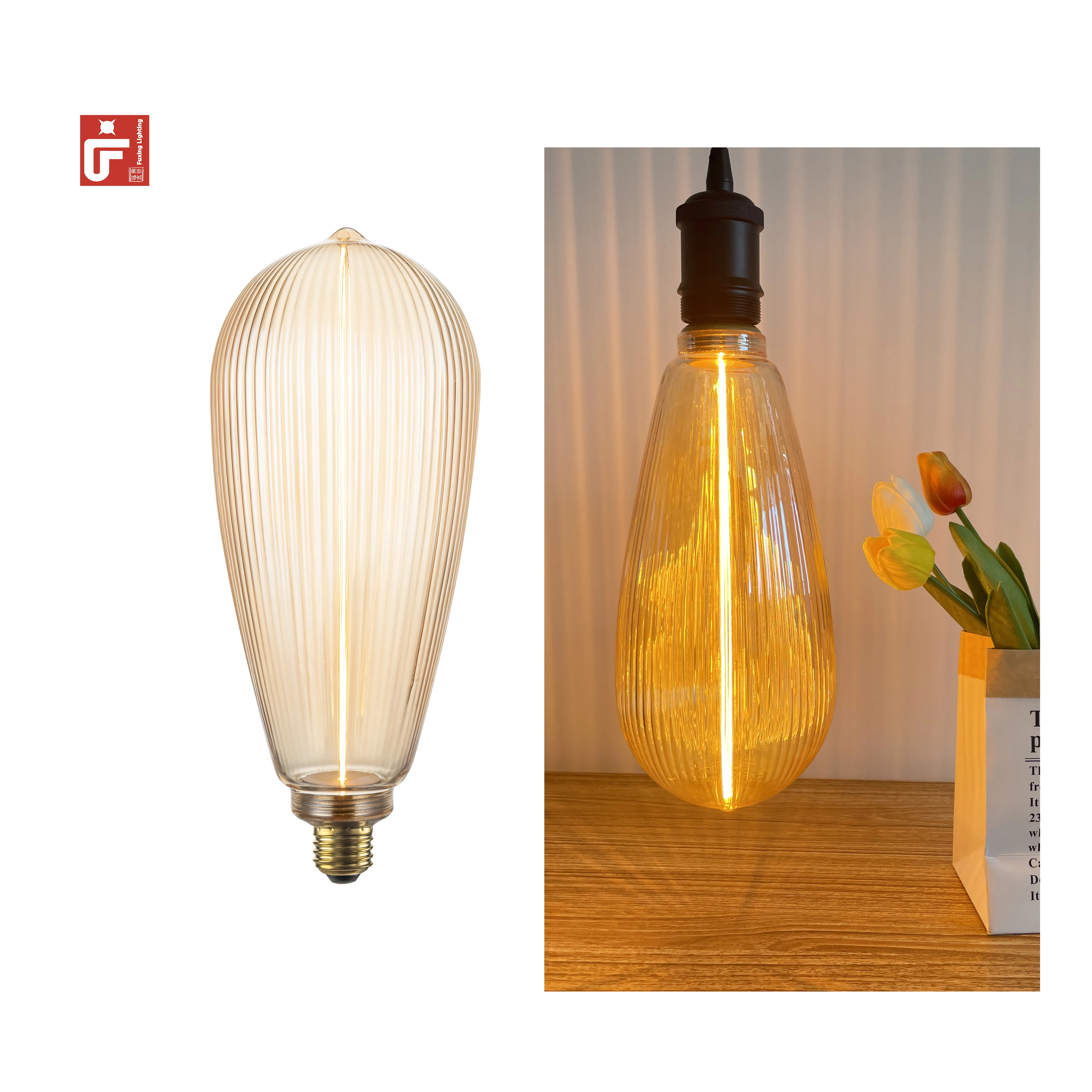 Лидер продаж, светодиодная лампа Edison Bul E27, 100 лм, одна лампа, Светодиодная лампа накаливания, винтажная прямая лампа накаливания, большая лампочка