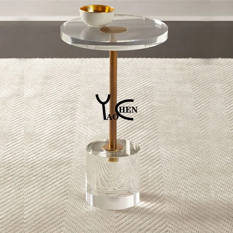 guangzhou restaurant office one legged clear acrylic coffee round table