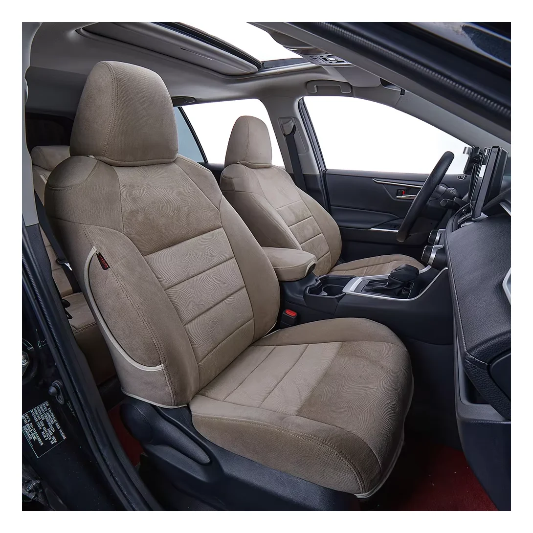 EKR Factory Universal Mesh fabric PVC PU pure half leather Full set Car Seat Cover for Toyota Hilux Dubai 2011-2021