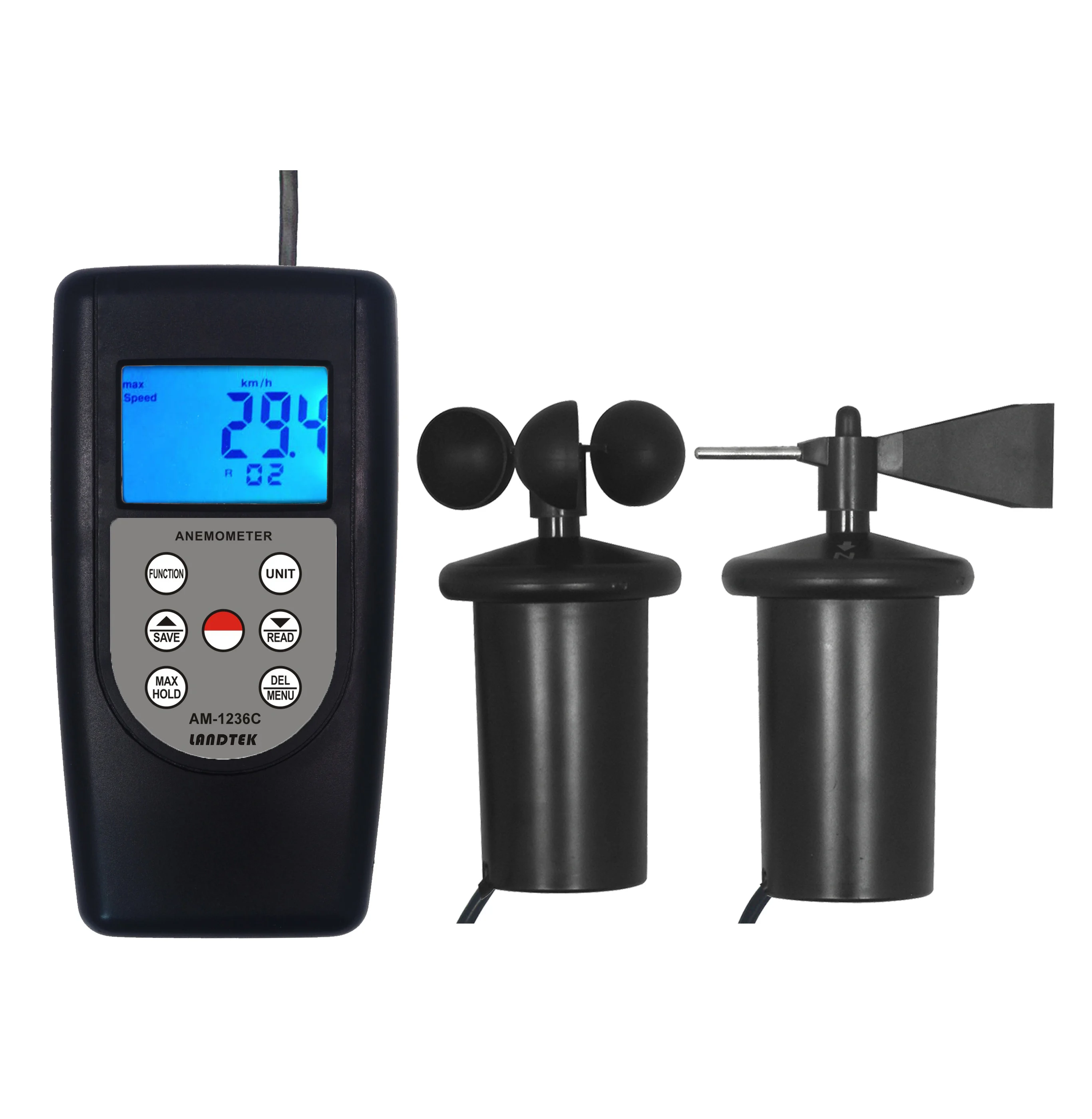 Multifunction   3 cup  Anemometer AM-1236C for Air Velocity,Air Flow,Wave Height,Direction,Temperature
