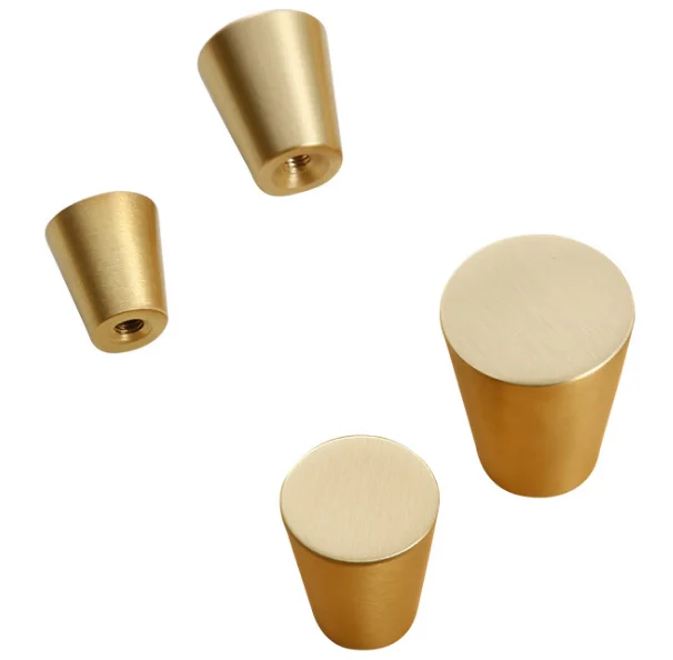 
Gold brass handle new Chinese style drawer chest door handle simple cabinet metal cone handle 