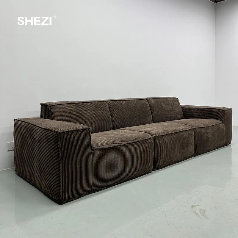Современный вакуумный прессованный диван SHEZI модульный из губки с тофу для гостиной